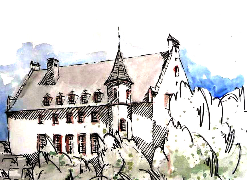 Prof. Henner Hermanns: "Das Deutschherrenhaus in Koblenz". Studienzeichnung Fachbereich Architektur, Universität Koblenz-Landau