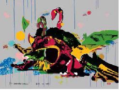 Deng Guoyuan: Die Götter des Pito: Wawakus Bruder*, 2019, Siebdruck
