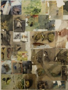 Wolf Vostell: „Mad Special & 2 TV“, 1962, Verwischung und Collage auf Leinwand, 190,2 x 145 cm, Schenkung der Sammlung Ludwig, Aachen, Bestand des Ludwig Museum Koblenz, Inv. Nr. LM 1992/61